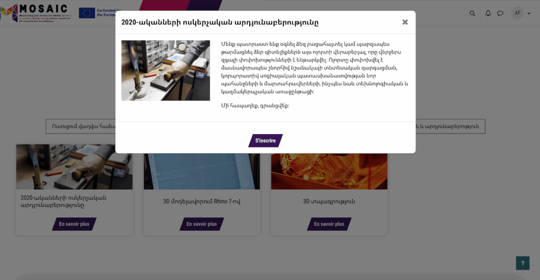 Plateforme Moodle MOSAIC