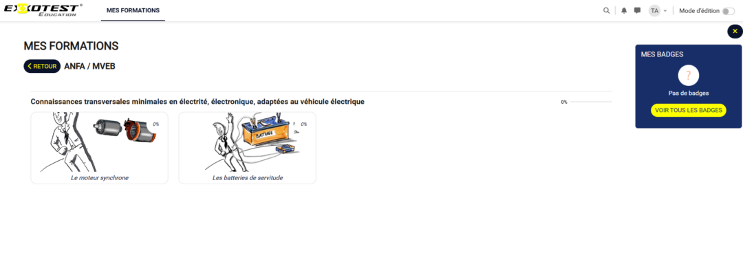 Page plateforme Exxotest