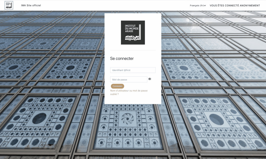Capture écran plateforme IMA